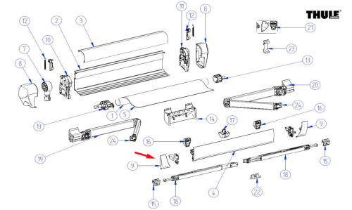 Thule Frontblendenendkappen für Omnistor 5003 - Ersatzteile Zelte & Markisen