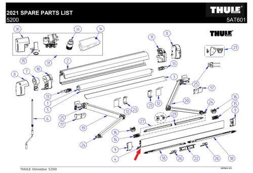 Thule Gelenkarm  (3,5 m) - Ersatzteile Fahrzeug