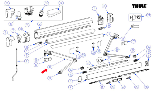 Thule Gelenkarm (links) - Thule