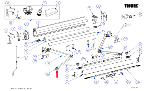 Thule Gelenkarmbefestigungs Satz - Thule