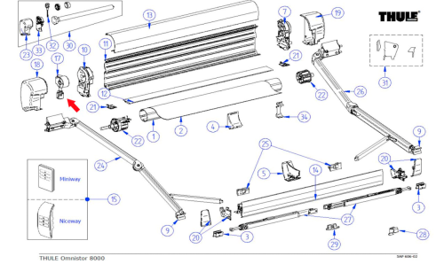 Thule Getriebe  - Ersatzteile Zelte & Markisen