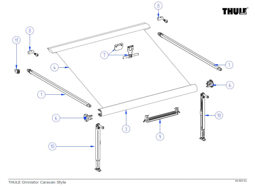 Thule Halterung  (Teleskoparm und Spannstange) - Ersatzteile Zelte & Markisen