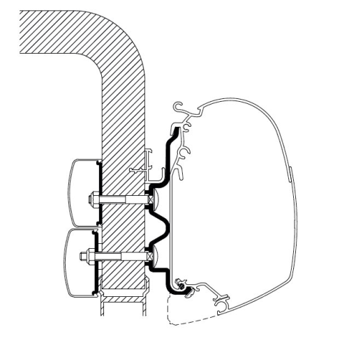 Thule Hymercamp Adapter für Serie 5 (bis Baujahr 2011) 3,0m - Markisenadapter