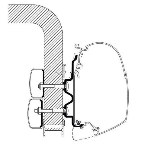 Thule Hymercamp Adapter für Serie 5 (bis Baujahr 2011) 4,5m - Markisenadapter