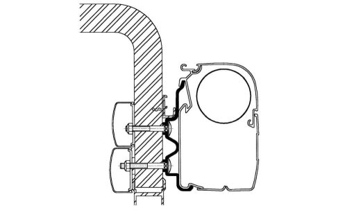 Thule Hymercamp Adapter für Serie 5 (bis Baujahr 2011) 6,0m - Markisenadapter
