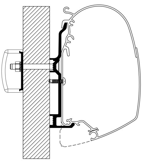 Thule Markisenadapter Bürstner 2017 Wandmontage - Markisenadapter