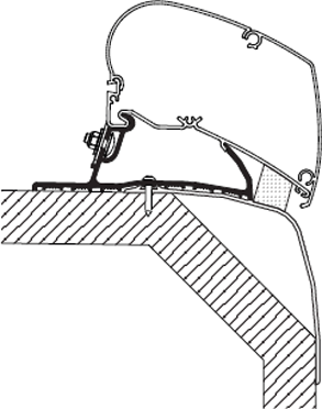 Thule Markisenadapter passend für Omnistor 9200 / 6300 für Dachmontage Reisemobil Laika Ecovip - Markisenadapter
