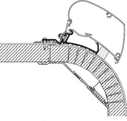 Thule Markisenadapter passend für Omnistor 9200 / 6300 für Dachmontage Reisemobil Laika Kreos - Markisenadapter
