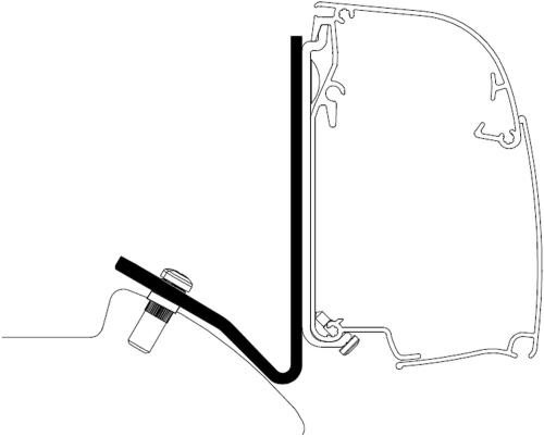 Thule Markisenadapterset 3 teilig für Mercedes Sprinter mit Aufstelldach und Thule Omnistor 5200 Wandmarkise 3,15 / 4 / 4,5 Meter - Markisenadapter
