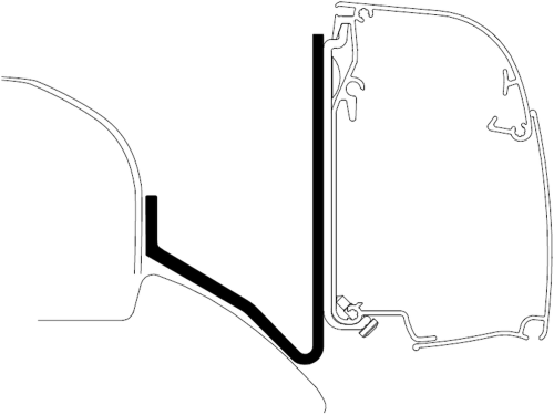 Thule Markisenadapterset 3 teilig für Mercedes Sprinter mit Elan Aufstelldach und Thule Omnistor 5200 Wandmarkise 3,15 Meter - Markisenadapter