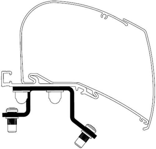 Thule Markisenadapterset 3 teilig für Renault Master 2024 L3H2 mit Thule Omnistor 6300 Dachmarkise 3,75 Meter - Markisenadapter