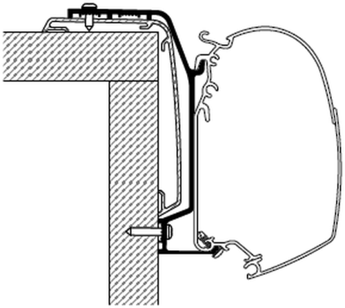 Thule Markisenadapterset 3 teilig für Wohnmobil Rapido S8 / S80DF mit Wandmarkise Thule Omnistor 5200 5 Meter - Markisenadapter