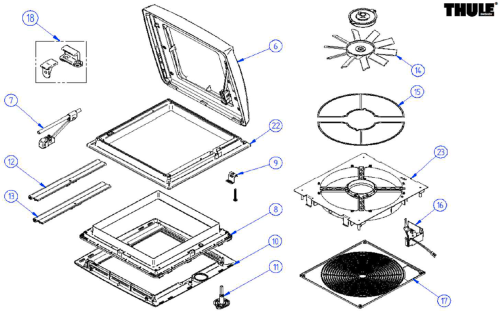 Thule Moskitonetz Rollo für Dachfenster Mosquito V04 assy - Türvorhänge & Fliegengitter
