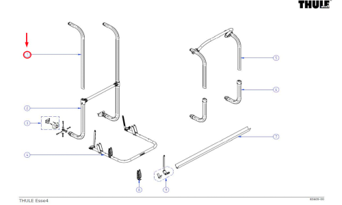 Thule Oberer Tragarm passend zu Elite G2 Fahrradträger - Ersatzteile Thule Fahrradträger