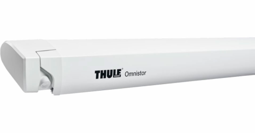 Thule Omnistor 6300 Dachmarkise motorisiert Gehäusefarbe Weiß Tuchfarbe Mystic Grey 350 cm - Kassettenmarkisen