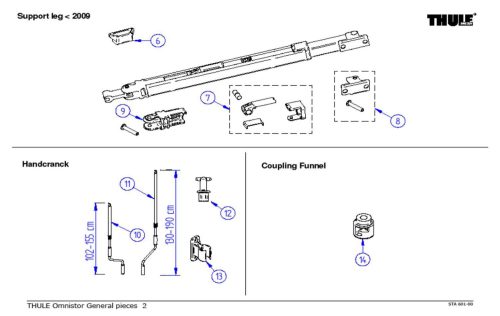 Thule Omnistor Kurbel-Pin - Ersatzteile Zelte & Markisen