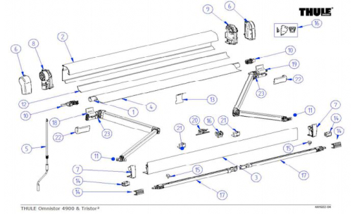 Thule Rändelschraube Stützfuß passend zu Typ 4900 / Tristor  - Ersatzteile Fahrzeug