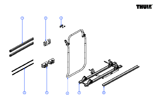 Thule Rail Profile Fahrradschiene schwarz für Fahrradträger Elite Van XT - Thule Ersatzteilnummer 1500603725 - Ersatzteile Fahrzeug
