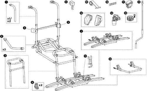 Thule Schienenbügel für Lift 16V Fahrradträger Ersatzteil Nr. 1500603109 - Ersatzteile Fahrzeug
