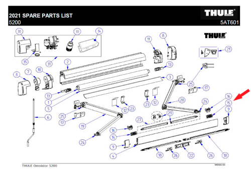 Thule Stützfuß-Befestigung (Front rechts) - Ersatzteile Zelte & Markisen