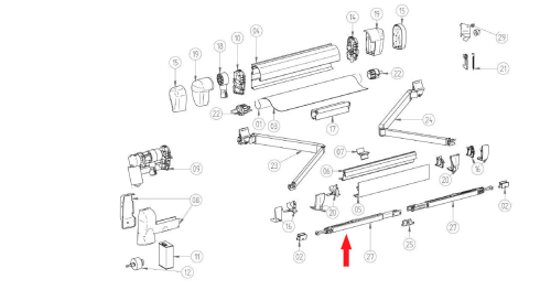 Thule Stützfuß für Markisenlänge 2,3m - Ersatzteile Zelte & Markisen
