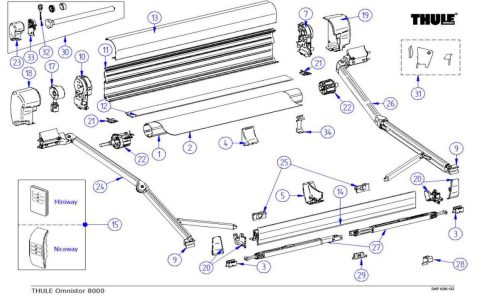Thule Stützfuß für Markisenlänge 3,5 - 4,5m - Ersatzteile Zelte & Markisen