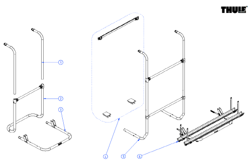 Thule Tragrahmen für Fahrradträger Sport G2 Universal – Thule Ersatzteilnummer 1500602651 - Ersatzteile Fahrzeug