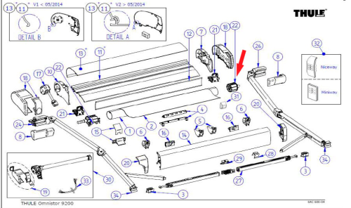 Thule Tuchrollenendkappen-Satz - Ersatzteile Zelte & Markisen