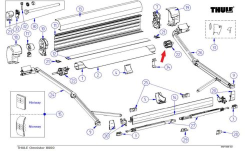 Thule Tuchrollenendkappen-Satz  - Ersatzteile Zelte & Markisen