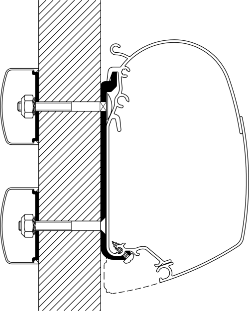 Thule Universal Markisenadapter für Omnistor 4900 / 5200 / 8000 Set - Markisenadapter