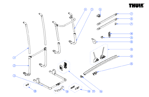 Thule Unterer Tragarm für Fahrradträger Excellent SV - Thule Ersatzteilnummer 1500602396 - Ersatzteile Fahrzeug