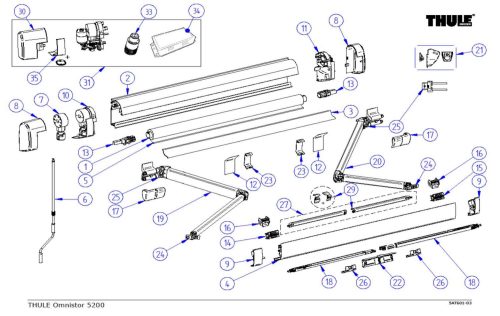 Thule Zentralklammer passend zu T. Omnistor 5200 - Ersatzteile Zelte & Markisen
