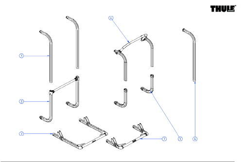 Thule unterer Tragarm 1 Stück für Fahrradträger Elite G2 SV - Thule Ersatzteilnummer 1500602639   - Ersatzteile Fahrzeug