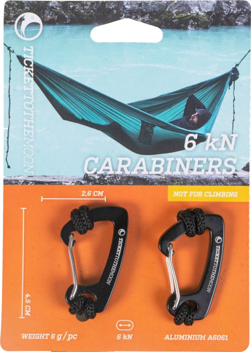 Ticket To The Moon 6kN Aluminium Karabiner für Ausrüstung und leichte Hängematte 2 Stück - Möbelzubehör