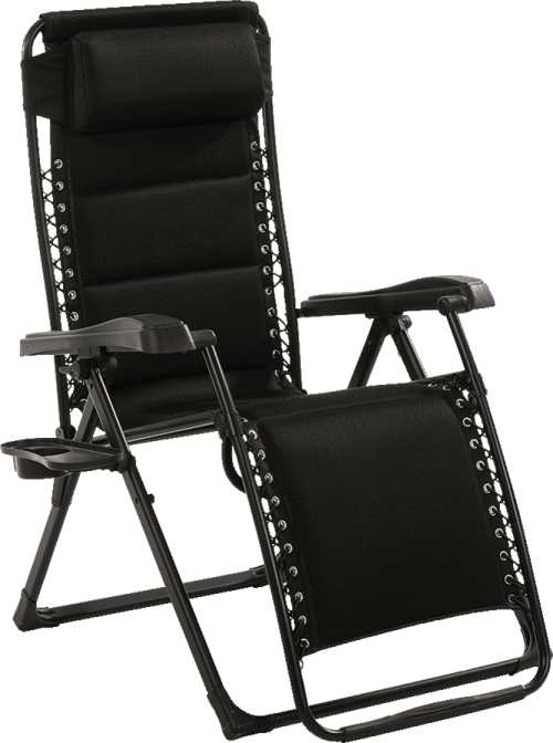 Travellife Barletta Relax Campingstuhl Klappbar mit dem abnehmbaren Kopfkissen Black - Faltstühle