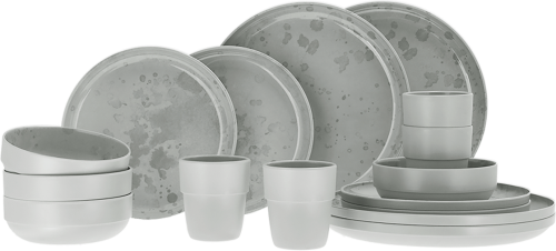 Travellife Palma 16 teiliges anti-slip Geschirrset hellgrau - Kochgeschirr-Sets