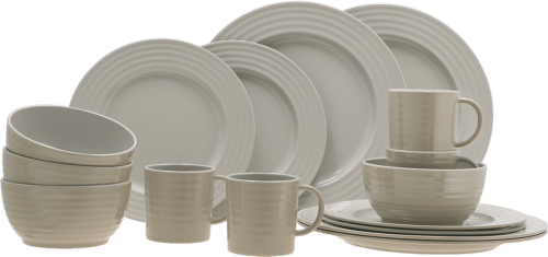 Travellife Rota Geschirrset 16 teilig  beige - Kunststoff und Melamin Geschirr-Sets