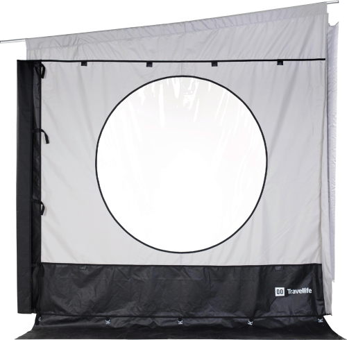 Travellife Scala Seitenwand für Markise Größe L Anbauhöhe 2,45 - 2,64 Meter - Fenstermarkisen