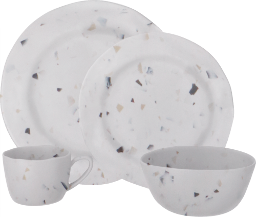 Travellife Soria Melamin Geschirr-Set 16 teilig terrazzo - Kunststoff und Melamin Geschirr-Sets