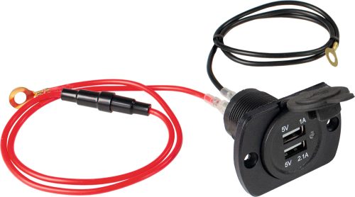 USB Einbau-Dose 2-fach schwarz - 12 / 24 V Einbausteckdosen von AS-Schwabe