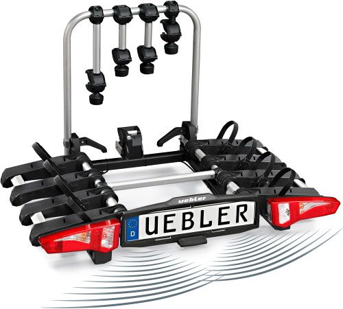 Uebler i41 S-DC Kupplungsträger 4 Fahrräder faltbar 90° abklappbar - Fahrradträger für Anhängerkupplungen