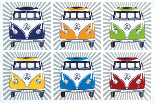 VW Collection Abwaschbare Tischsets / Platzsets T1 Bulli Bus 4er Set - Sonstiges Küchenzubehör