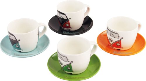 VW Collection T1 Bulli Espresso Tassen Set 4 Stück 100 ml - Becher & Tassen