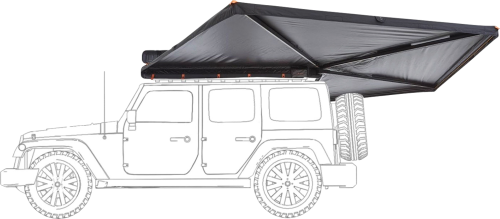 Vickywood Branch HC-C 270° Hardcover Seitenmarkise 2 m automatischer Mechanismus und LED-Beleuchtung Rechts - Sonnensegel & Sonnendächer