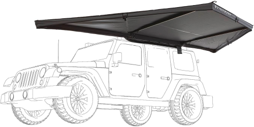 Vickywood Leaf 180° Seitenmarkise 200 cm Länge grau - Sonnensegel & Vordächer