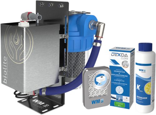 WM Aquatec Komplett-Lösung Wasserhygiene / Wasserversorgung Set 60 Liter inkl. Wasserdesinfektionseinheit - Wassertankentkeimung & -reinigung