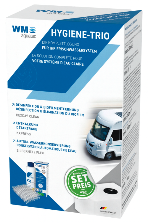WM aquatec Hygiene-Trio Wasserhygiene Komplettset für Tankgröße 320 Liter - Wasserkonservierung