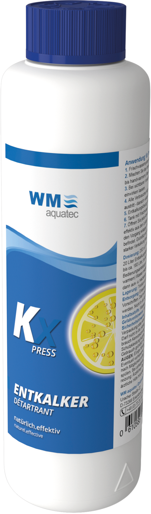 WM aquatec KXpress Entkalker für Wohnmobil und Caravan mit Zitronensäure für Tanks bis 160 Liter - Trinkwasseraufbereitung