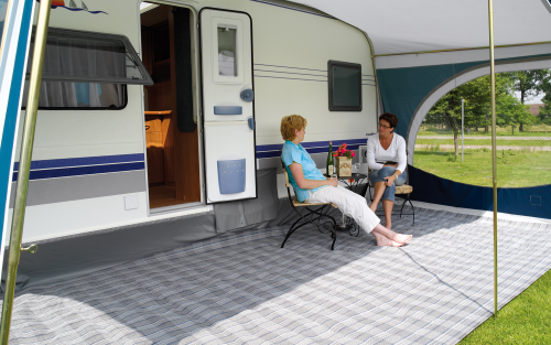 Walker Aktion Jolax Zeltteppich  für Kip Vision und Eriba Feeling 442/470 blau 250 x 560 cm  - Vorzeltteppich & Zeltboden