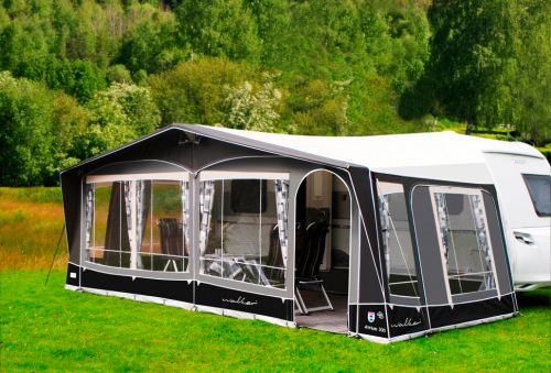 Walker Atrium-300 Vorzelt Anthrazit Glasfiber MAX 1035 Umlaufmaß 1020-1050 cm - Wohnwagenvorzelte